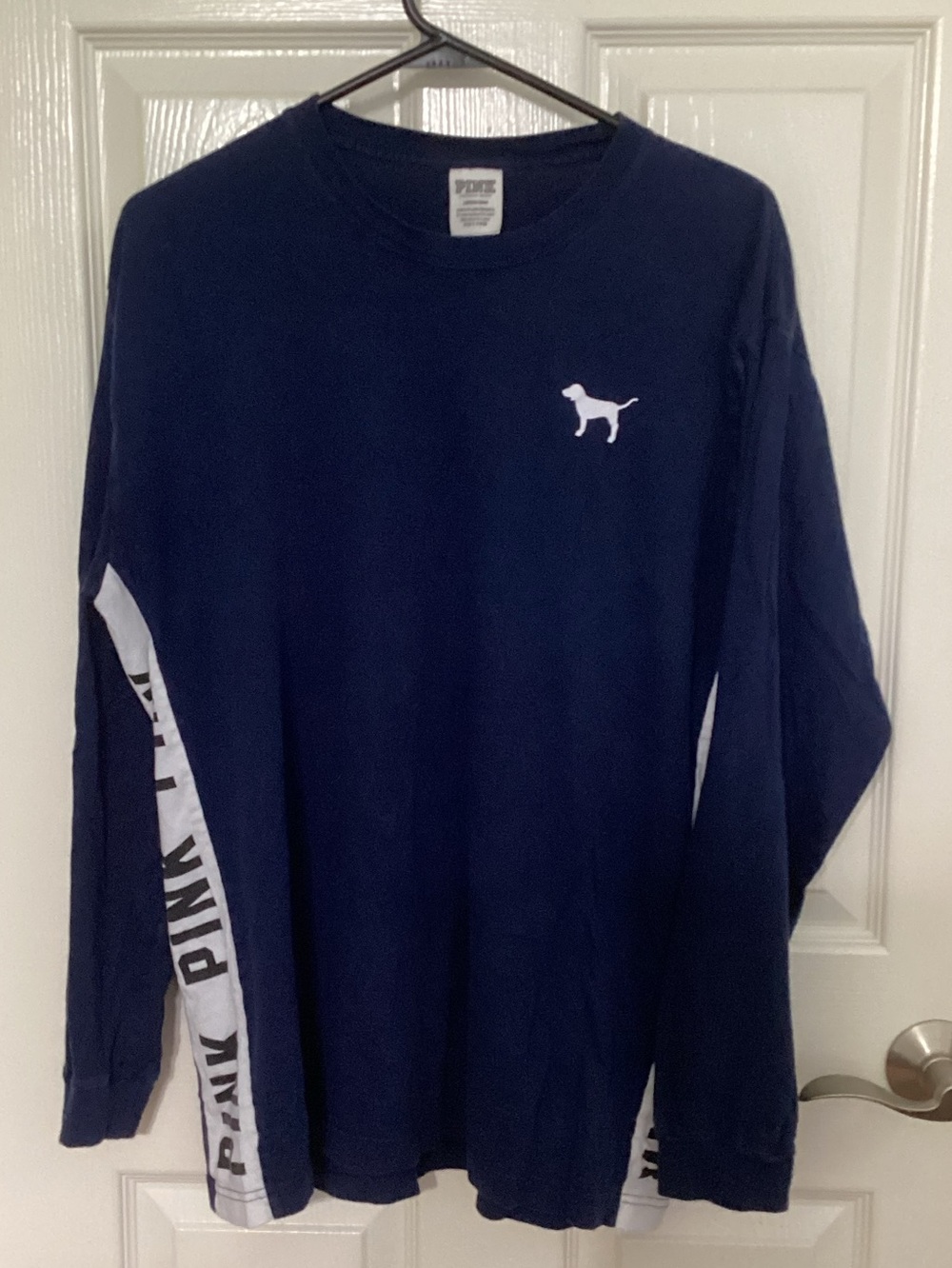 Pink VS Navy Long Sleeve Tee Women’s Large